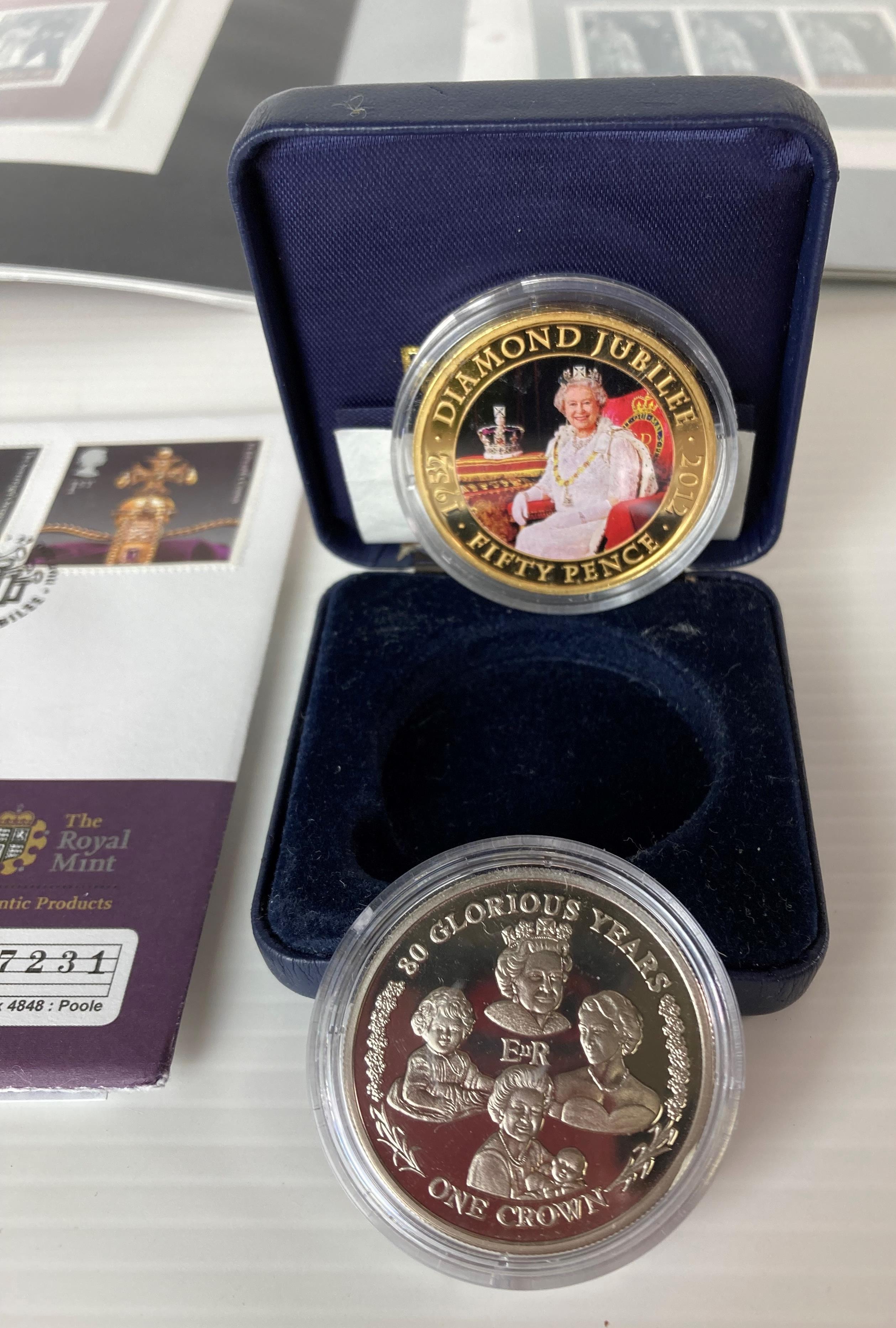 A Limited Edition Gibraltar 60th Diamond Anniversary Mint Stamp Collectors' Album (no 0855/1000), - Image 2 of 6