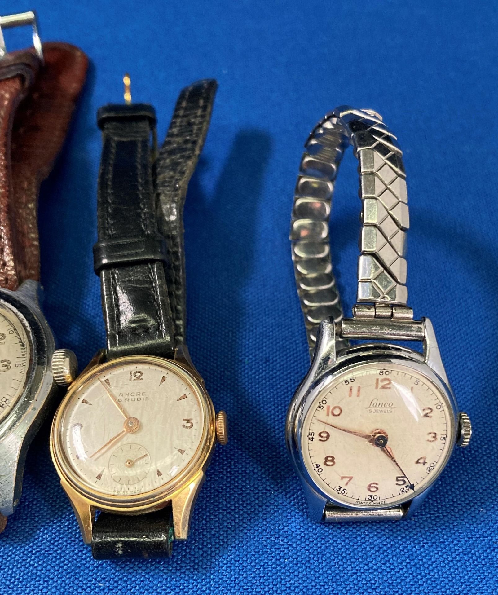 Four watches including an Ancre 15 Rubis gold/gold-plated watch (not tested - no visible hallmark) - Image 3 of 3