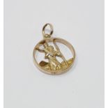 9ct gold vintage St Christopher charm, gross weight 1.