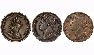 Ireland - Penny (3) George III & IV, 1805, 1822, 1823.