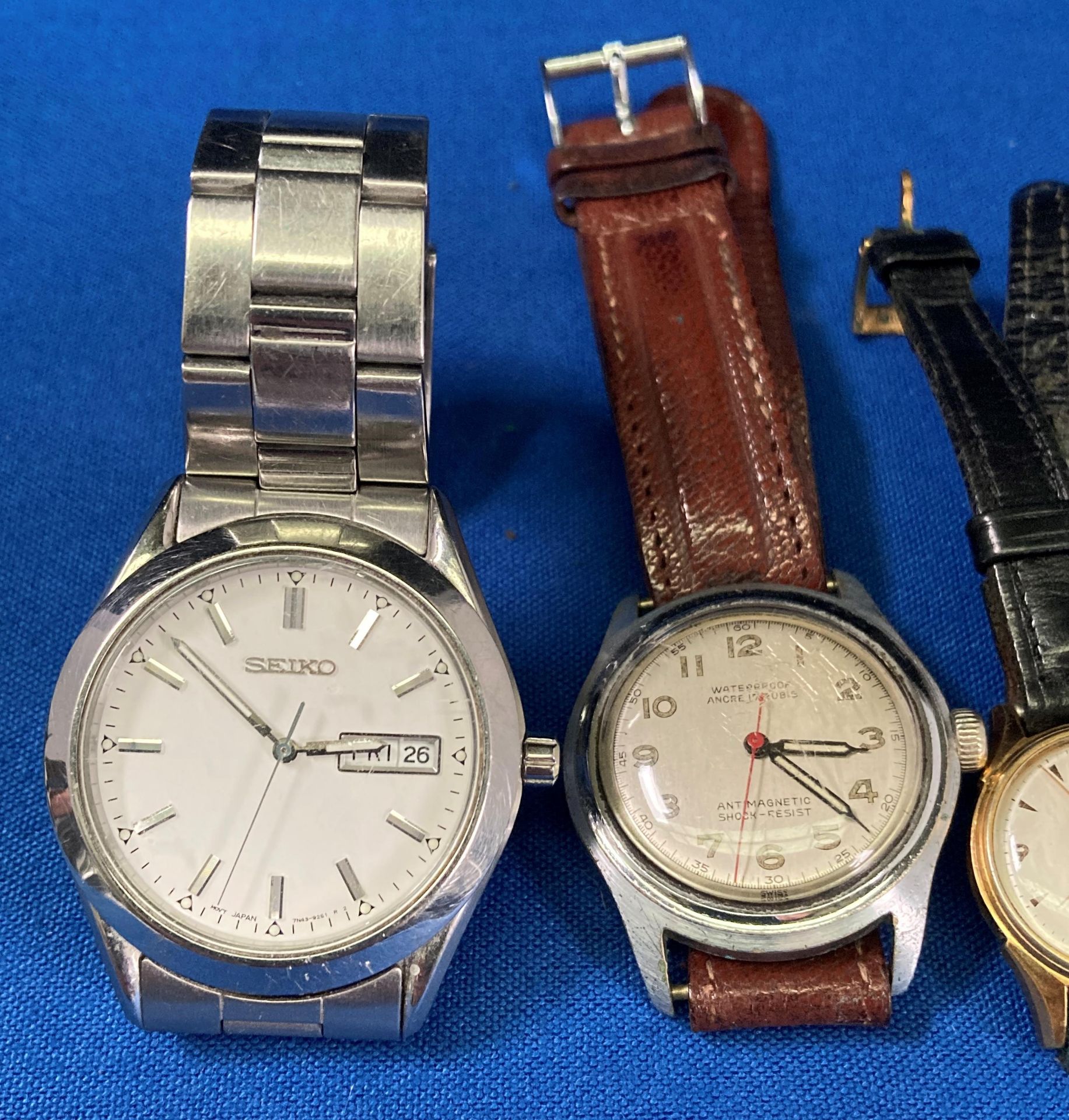 Four watches including an Ancre 15 Rubis gold/gold-plated watch (not tested - no visible hallmark) - Image 2 of 3