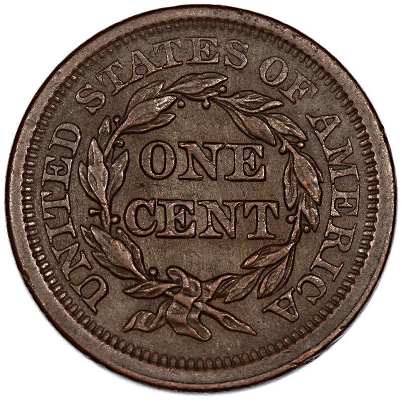 USA - Braided Hair Cent 1851, - Image 2 of 2