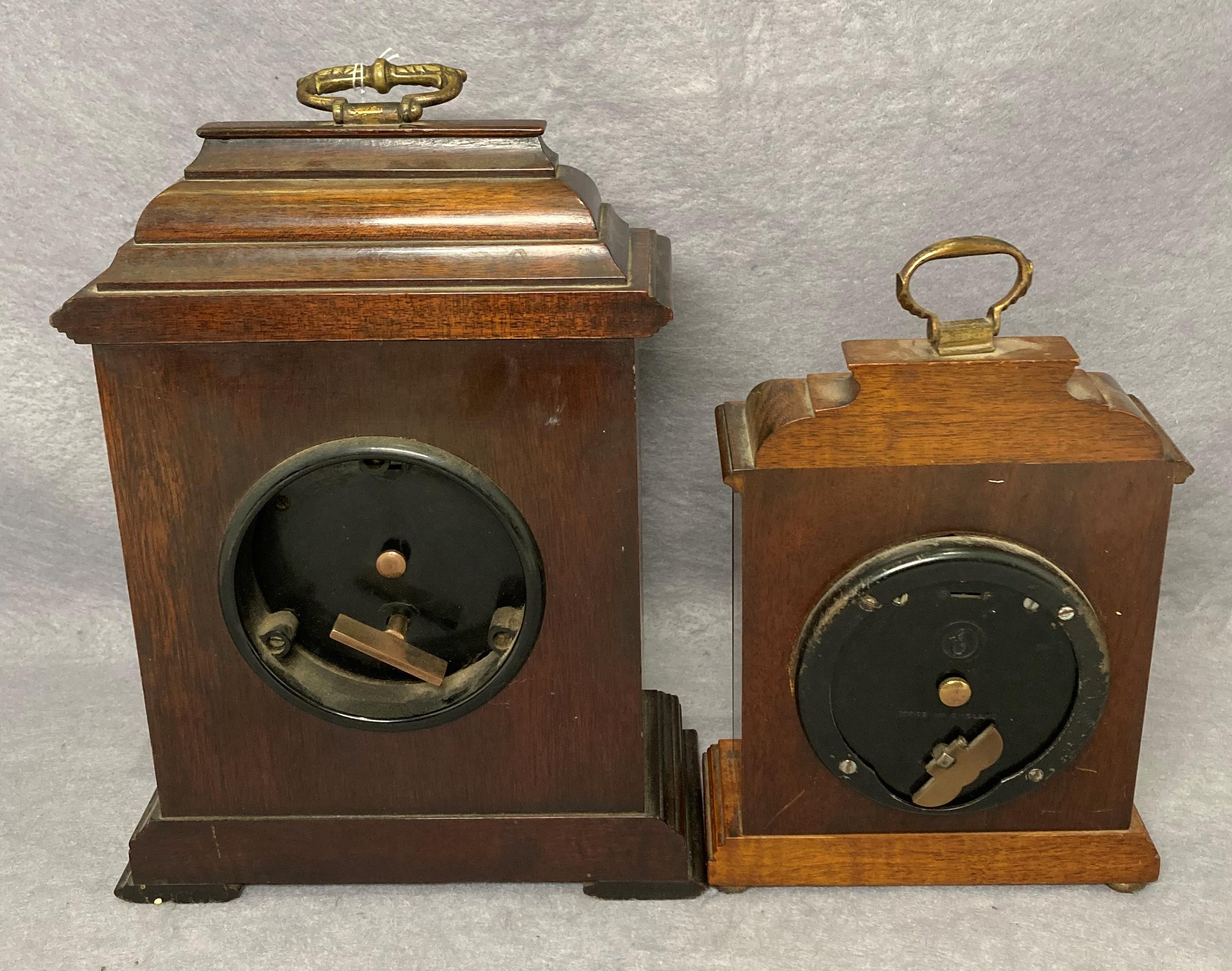 Two assorted John Walker walnut cased mantel clock, - Image 4 of 4