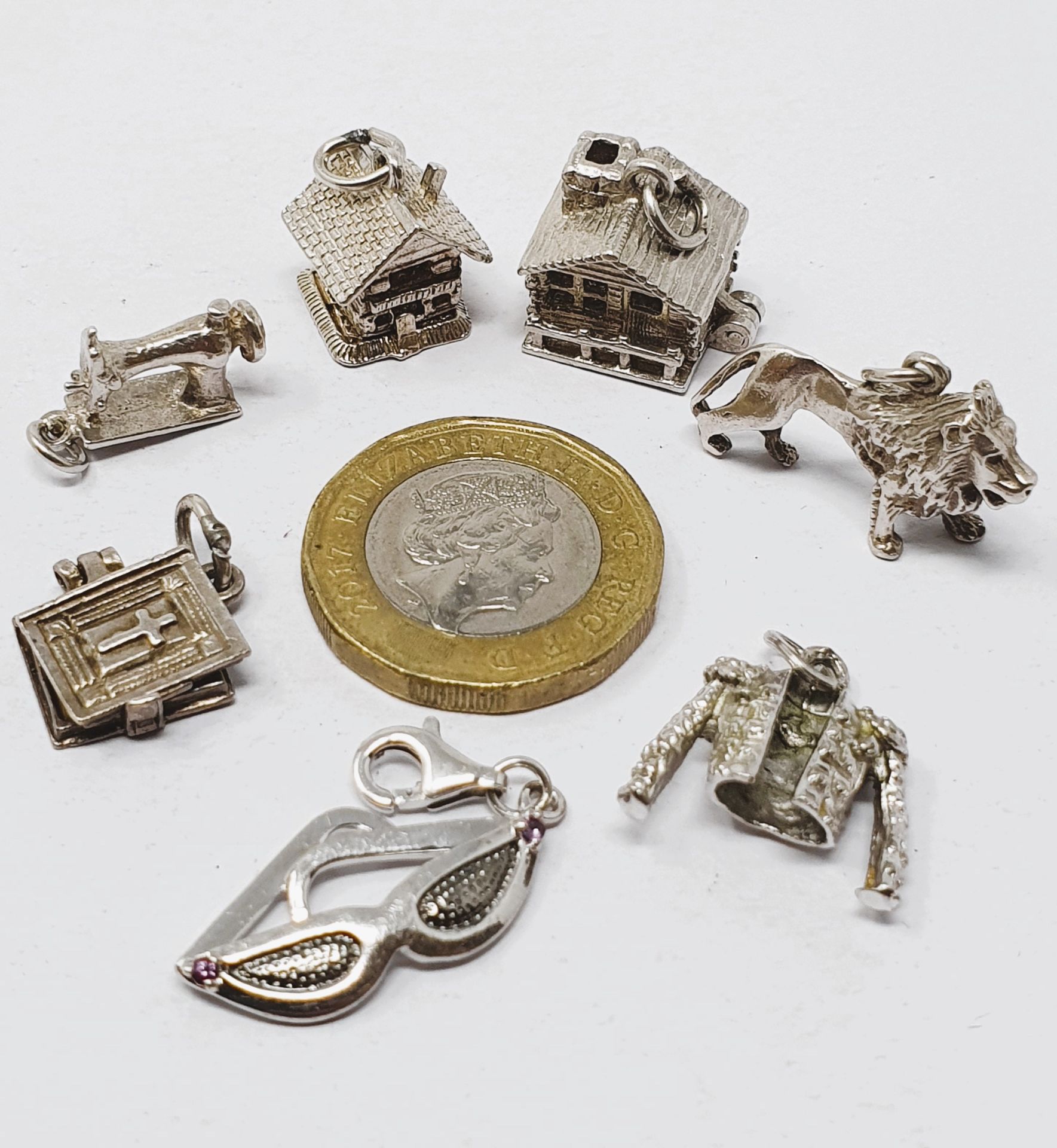 Sterling silver selection of twenty vintage charms, including bible, Royal Mail post box, - Image 3 of 3