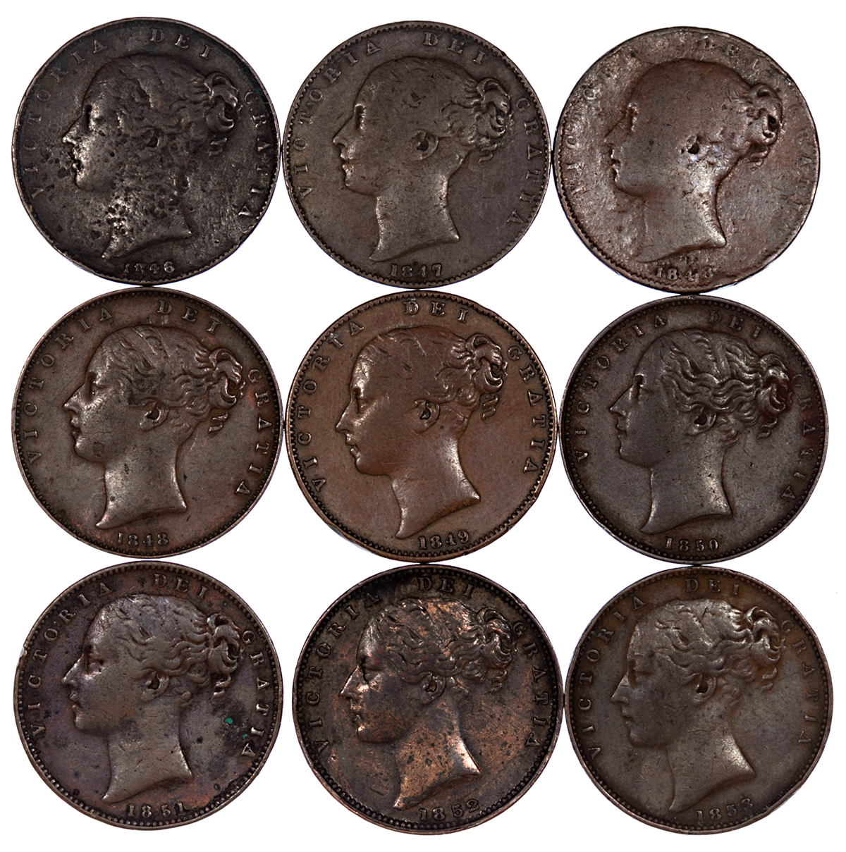 UK - Victoria Copper Farthing Collection, - Image 4 of 8