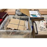 Contents to four boxes - large quantity of assorted stamps,