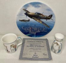 Three Royal Doulton items including a Limited Edition 'Hurricanes Over the Houses of Parliament'