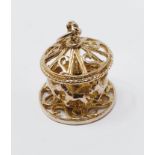 9ct gold vintage carousel charm, gross weight 6.