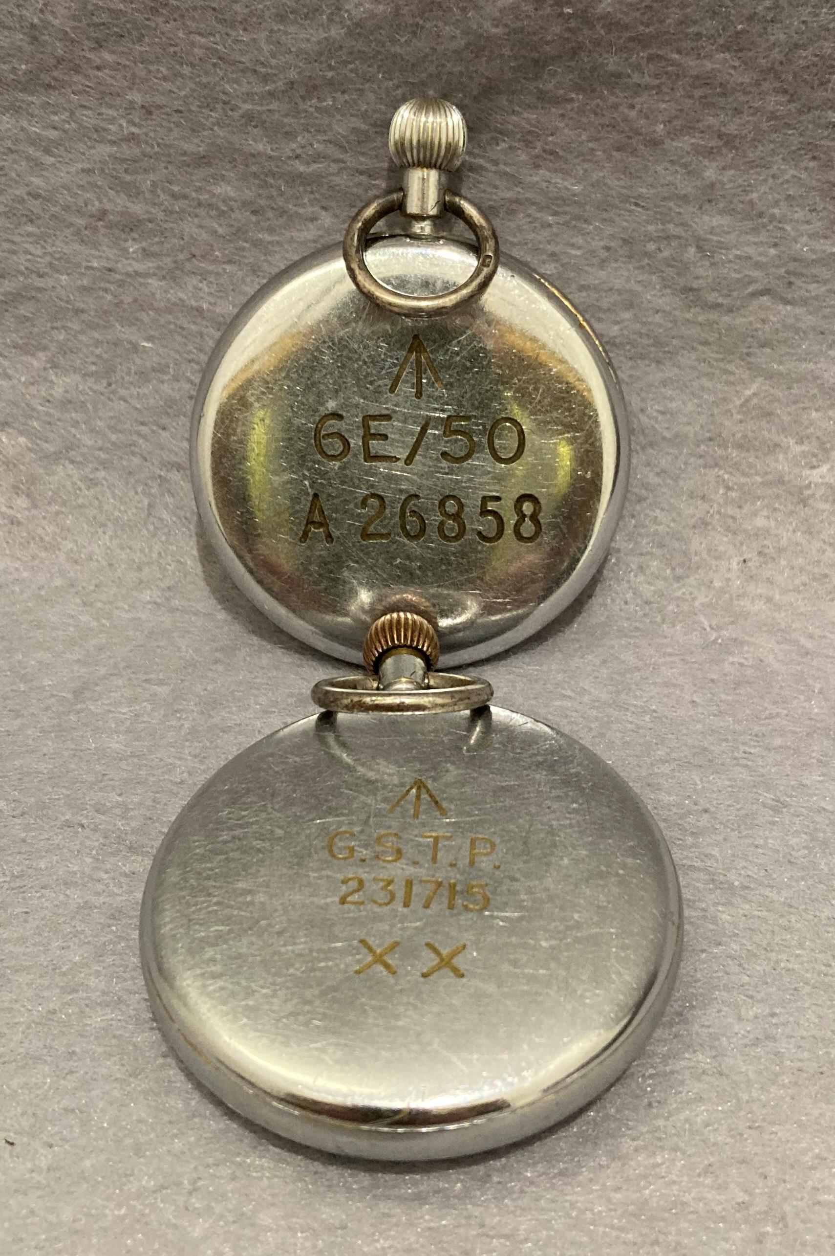 Two vintage Jaeger-Le-Coultre military stamped pocket watches (saleroom location: S3 QC07) - Image 2 of 2