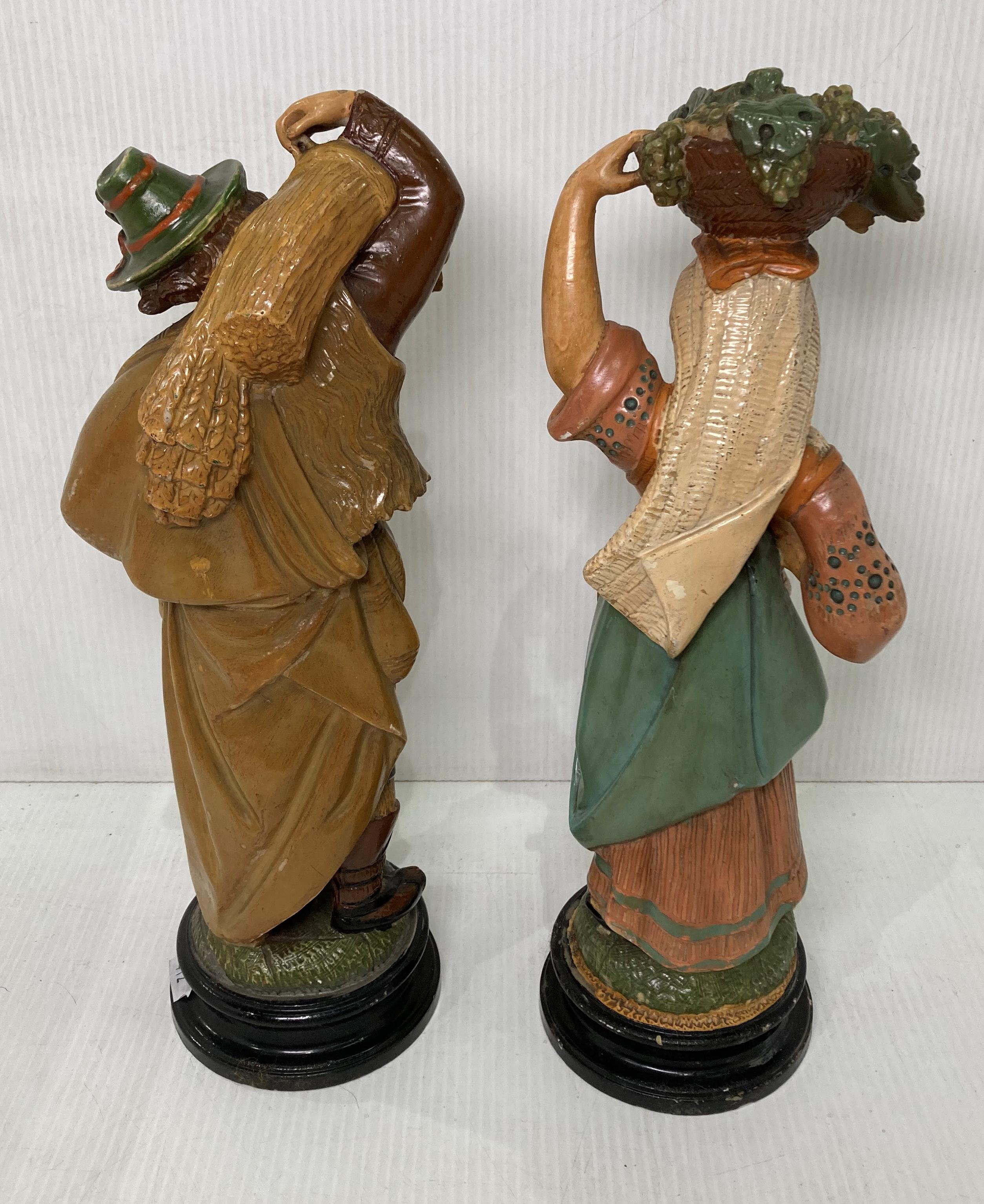 Two resin figurines of man and woman working, possibly Italian, - Image 2 of 2