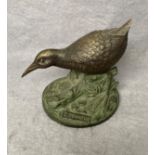 A bronze figure of a wading bird C1930 by I Bonheur, 10.