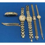 Five watches including a sterling silver (.