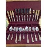 Sterling silver Canteen by Birmingham Mint for six persons, 44 piece; six each table knives,