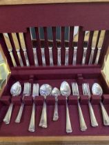 Sterling silver Canteen by Birmingham Mint for six persons, 44 piece; six each table knives,