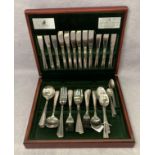 Viners 50-piece canteen of cutlery in mahogany finish case (saleroom location: S3 QC04)