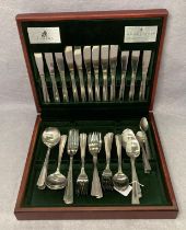 Viners 50-piece canteen of cutlery in mahogany finish case (saleroom location: S3 QC04)