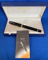 A Waterman Paris 'Liaison' fountain pen in case with 18K/750 stamp on side of nib together with
