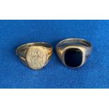 9ct gold (375) broken signet ring (weight: 3.