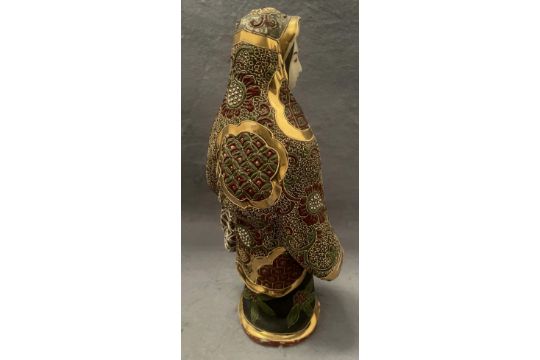 An Oriental Satsuma Kutani porcelain hand painted figurine, - Image 3 of 4