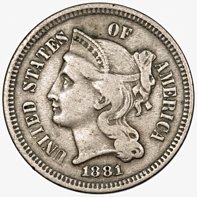 USA - Nickel 3 Cents, 1881,