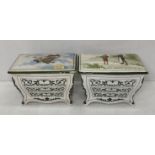 A pair of vintage Royal Doulton Huntley & Palmers biscuits caskets Reading & London including Old