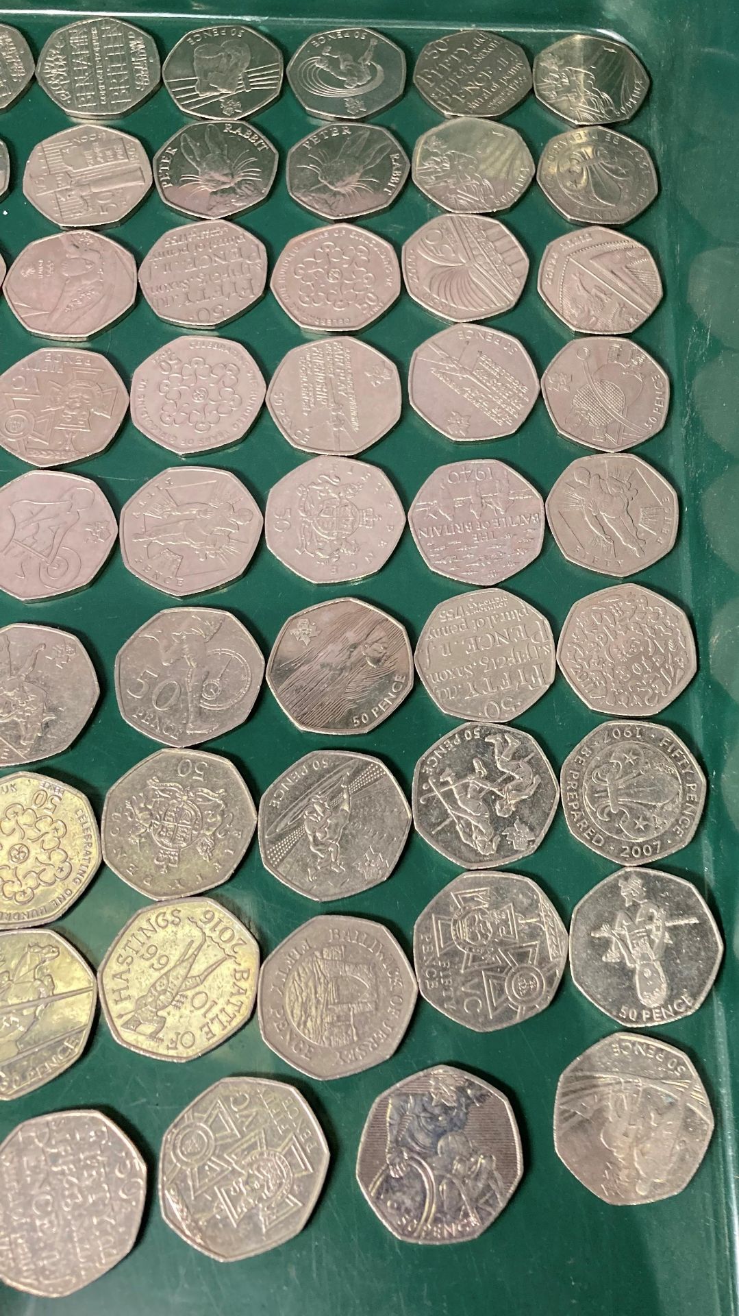 Sixty-one assorted English collectors 50 Pence pieces including Olympics, Mrs Tiggy Winkle, - Image 2 of 3