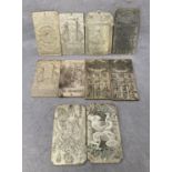 Ten silver tone Oriental zodiac plaques,