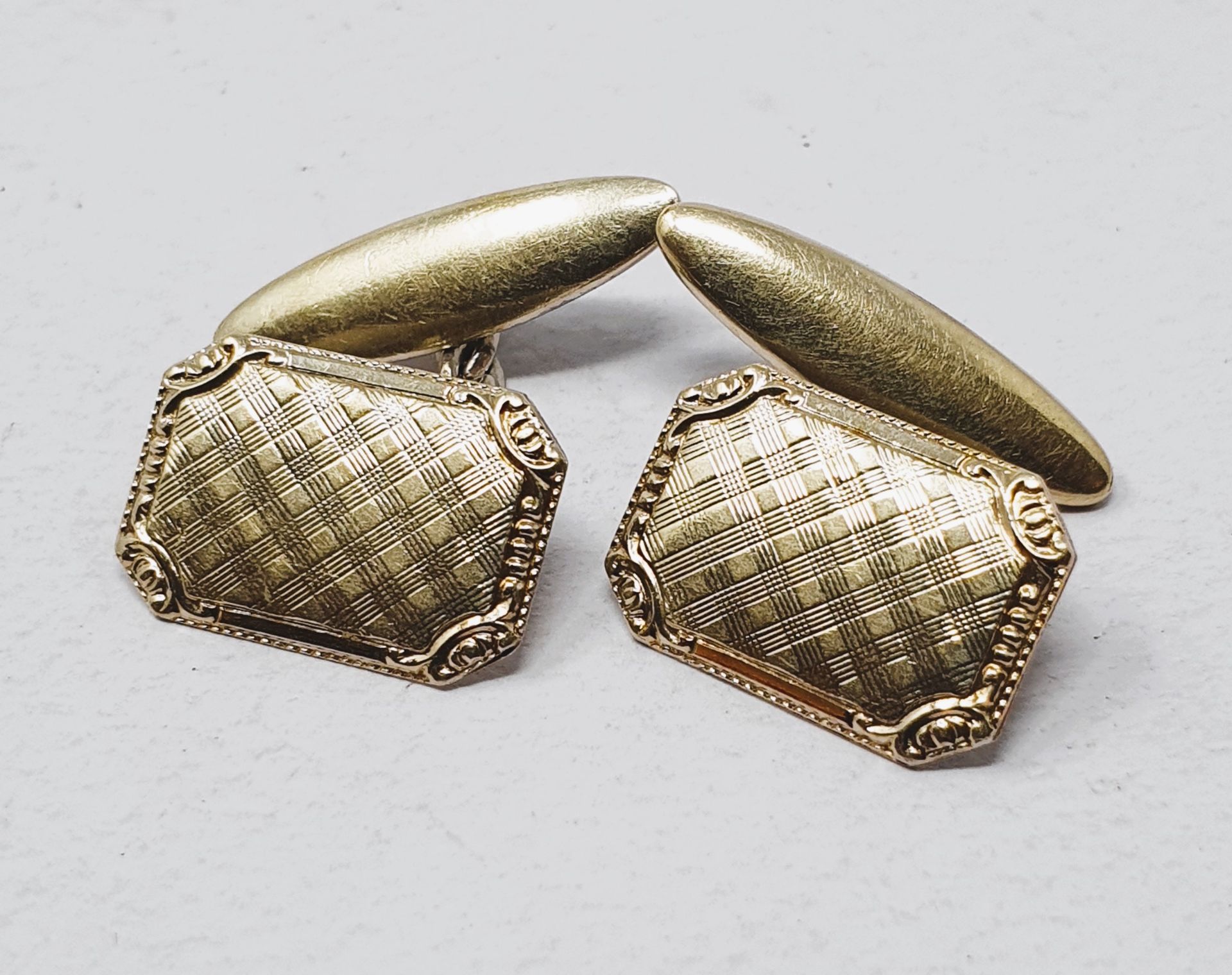 Three sterling silver fobs and a pair of silver gilt cufflinks, gross weight 31. - Image 3 of 3