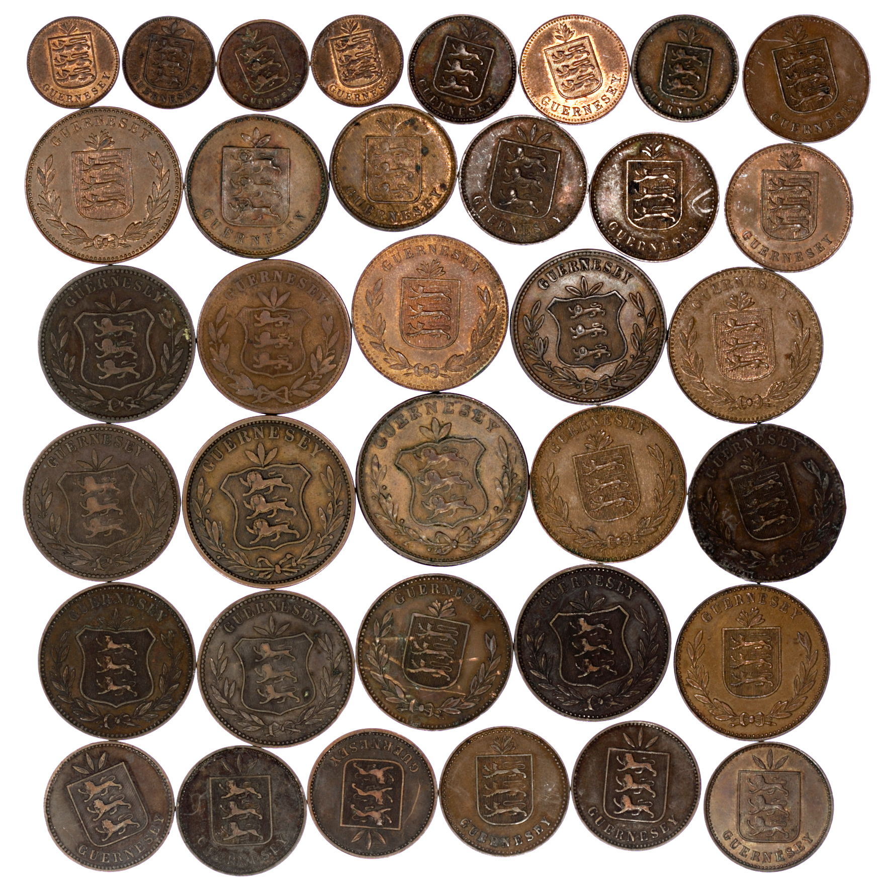 Channel Islands - Collection of coins from Guernsey. - Image 2 of 3