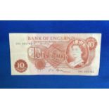 A Bank of England 10 Shilling note in good condition,