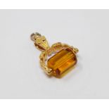 9ct gold vintage crystal spinner charm, gross weight 3.
