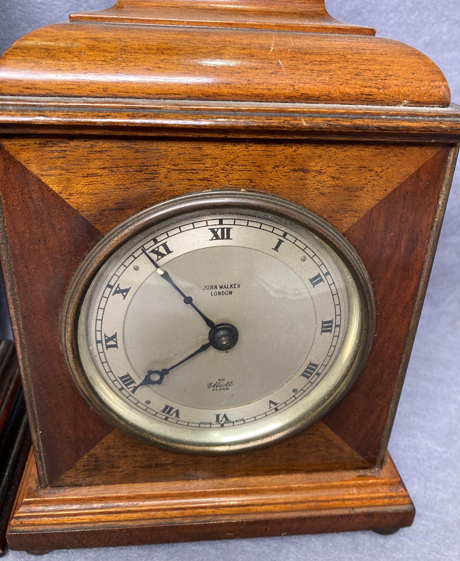 Two assorted John Walker walnut cased mantel clock, - Image 3 of 4