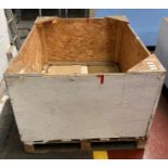Ten wooden crates on pallets, each 100cm x 120cm x 61cm deep (collection address: Unit 6A,