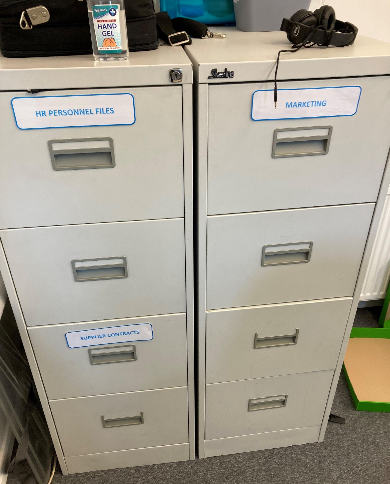Contents to office - four grey metal four drawer filing cabinets, - Image 5 of 5
