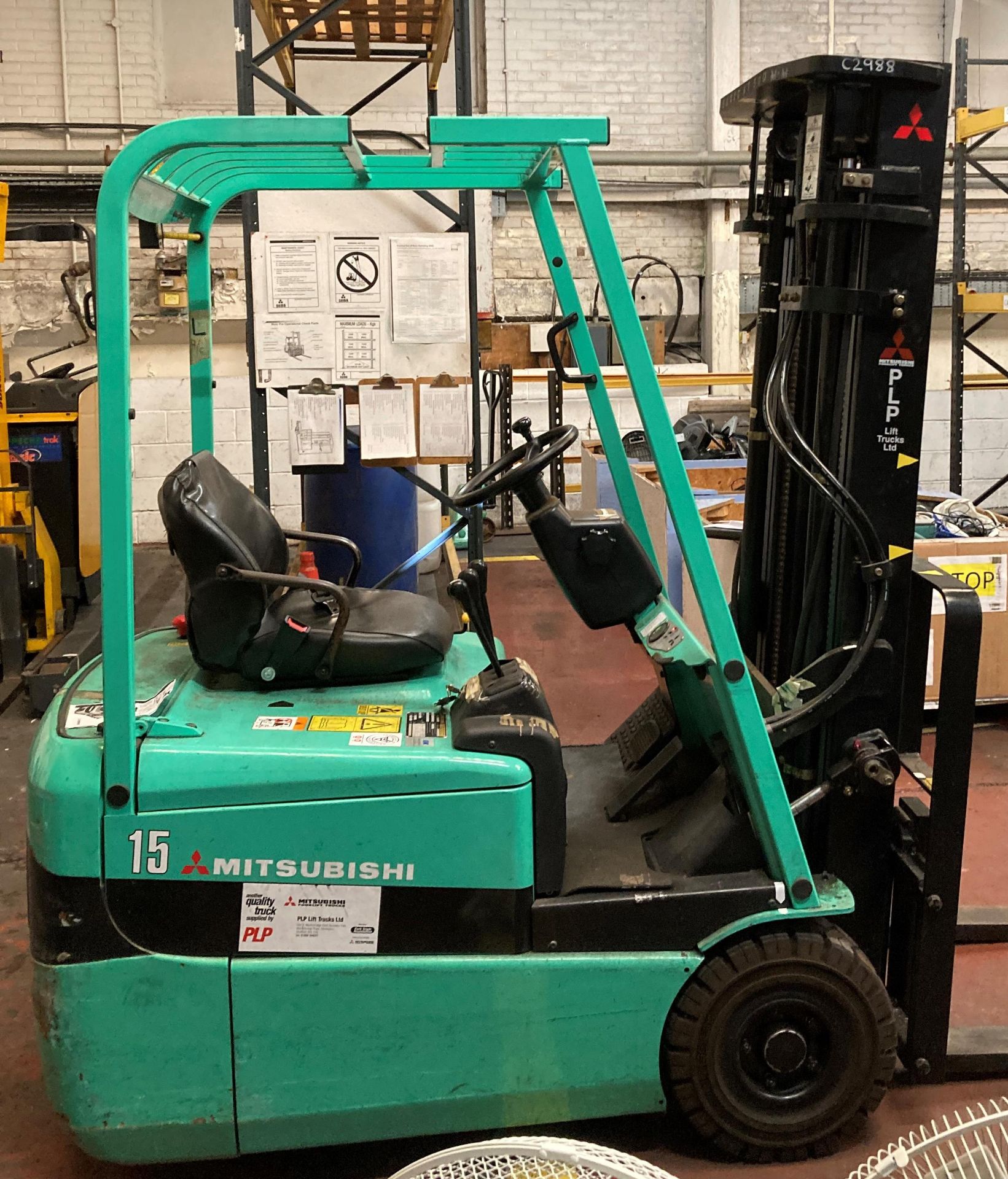 MITSUBISHI 15 ELECTRIC 3 WHEEL FORKTRUCK. On the instructions of: A retained client.