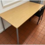 Contents to canteen/kitchen area - beech-finish desk (160cm x 80cm),