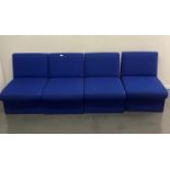 Four-piece blue fabric reception suite (collection address: Unit 6A, Church Street, Mexborough,