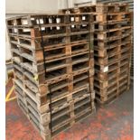 Thirty-five wooden pallets, 100cm x 119cm (collection address: Unit 6A, Church Street, Mexborough,