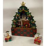 3 x Christmas items - an advent calendar and two snow globes (Tinkerbell and Mickey Mouse)