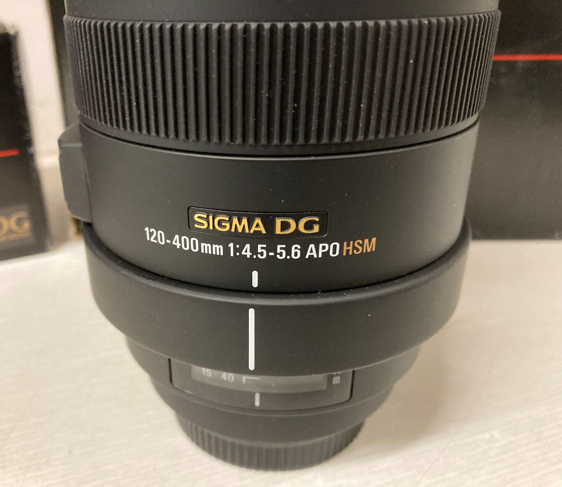 Sigma DG 120-400mm F4.5-5-6 APO DGG OS camera lens in carry case and a Sigma DG70-300mm F4-5. - Image 2 of 2