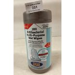 Contents to crate - 40 x tubs of IXOS Antibacterial multi-purpose wet wipes (G08 FLOOR)