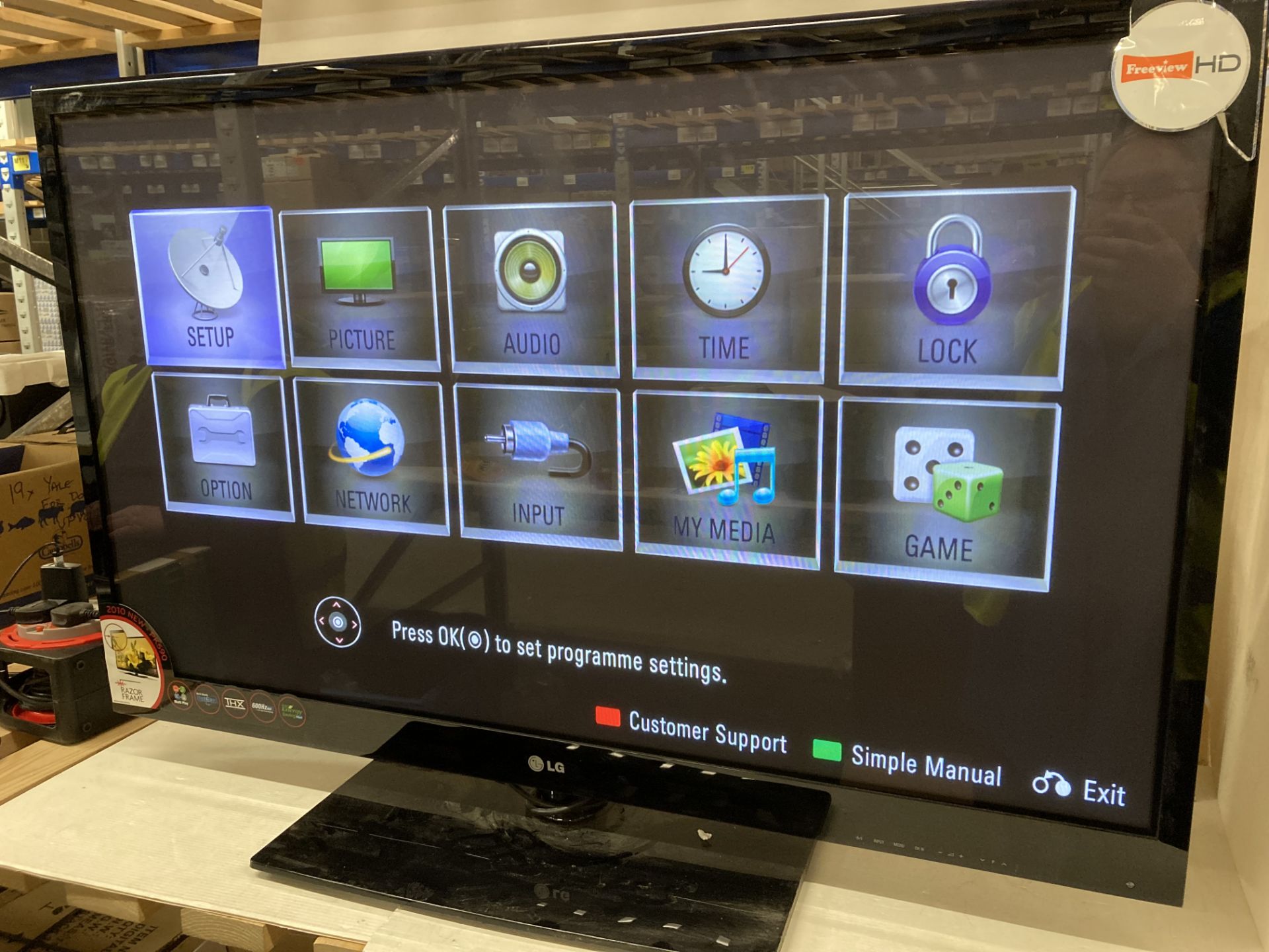 LG 50" HD TV model 50PK590 complete with power lead and remote (E08 FLOOR) Further