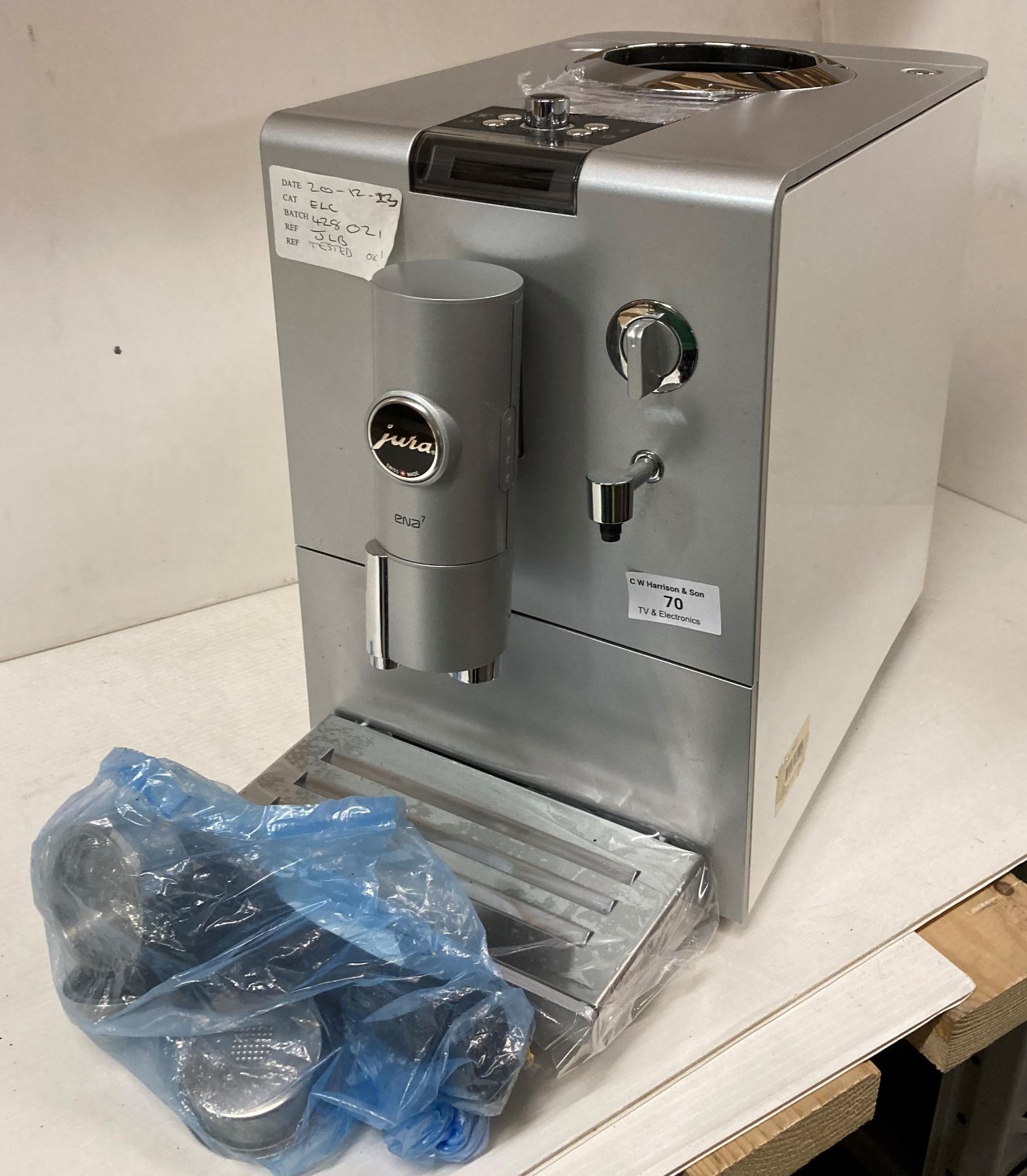 Jura Ena 7 coffee machine (unboxed) (saleroom location: K12) Further Information