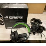 4 x pairs of plug-in Gaming headsets by Asus Cerberus,