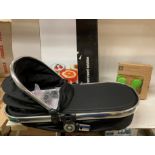 2 x items - iCandy carry cot in black and chrome and a Coco seat pad (F07) Further