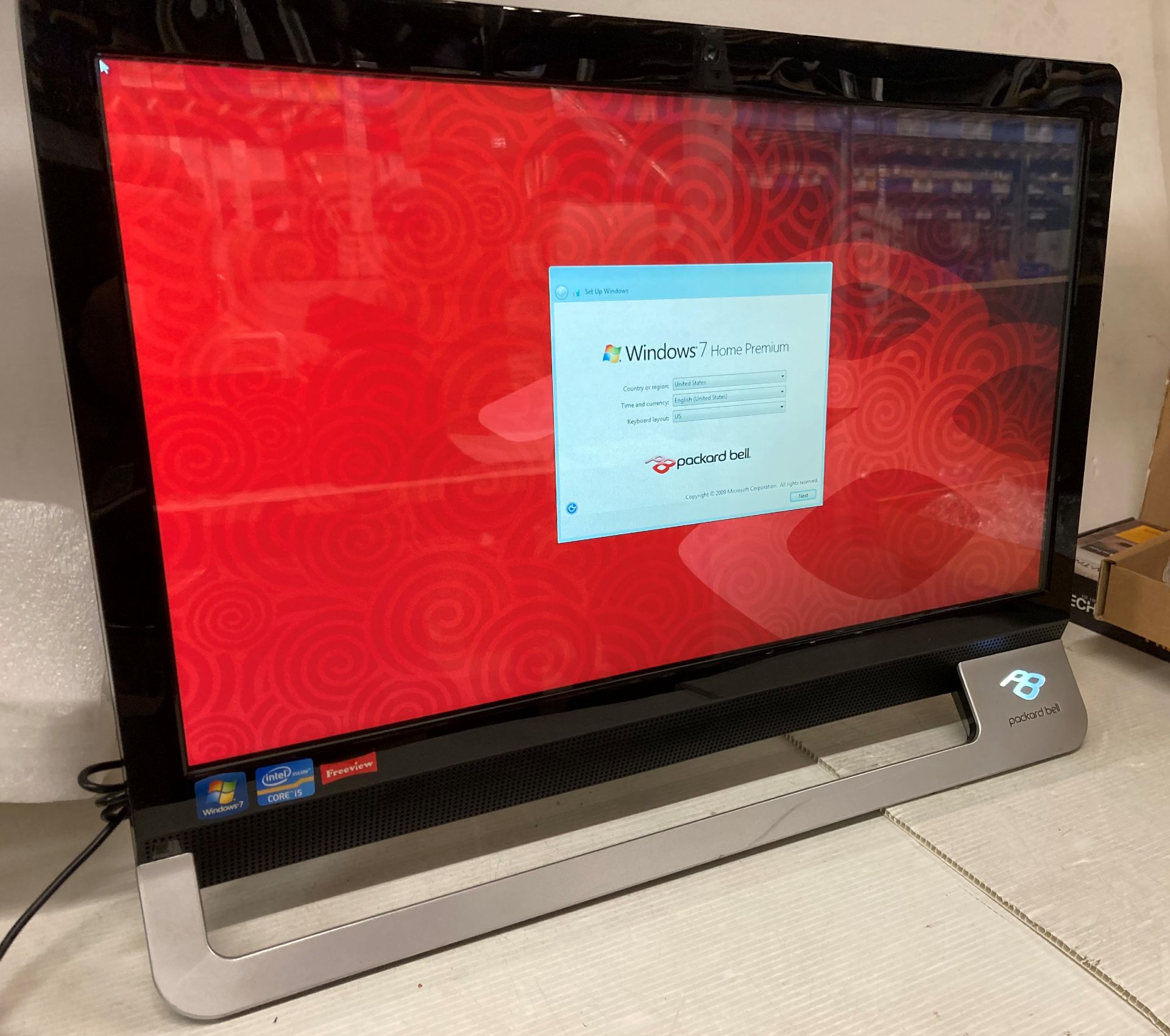 Packard Bell all-in-one touch screen computer I5 8GB RAM 1TB HDD complete with power lead and