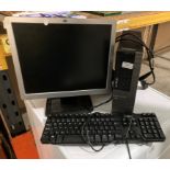 Dell OptiPlex 790 Desktop computer complete with HP monitor and Dell keyboard - no main cable