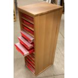4 x wooden 12 drawer storage unit complete with plastic trays size 1030mm x 400mm x 310mm (saleroom