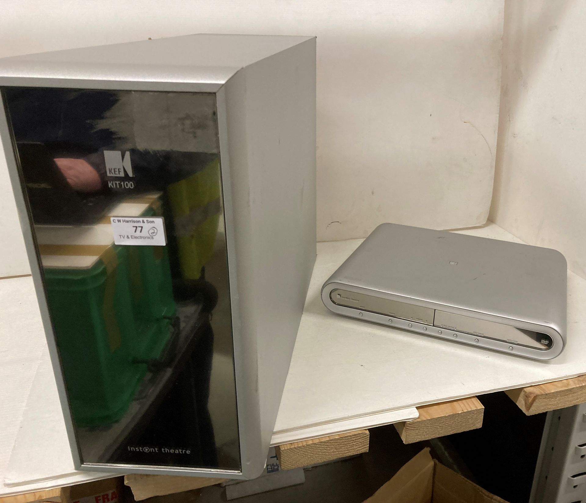 Instant Theatre KEF subwoofer and DVD player (no power leads) (saleroom location: K12)