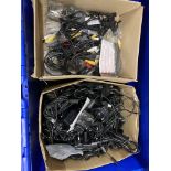 Contents to blue crate - quantity of assorted power leads (saleroom location: F08 FLOOR)
